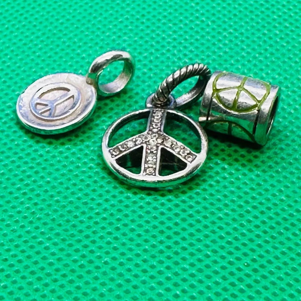 Authentic Brighton Silver Peace Sign Set of Charms - Picture 7 of 7